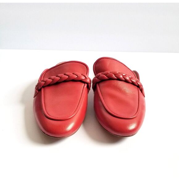 LINEA PAOLO Amy Braided Keeper Mules Red Napa Leather Sz 6.5 Slip On - Picture 5 of 12